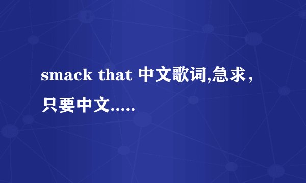 smack that 中文歌词,急求，只要中文.....