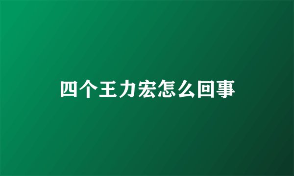四个王力宏怎么回事