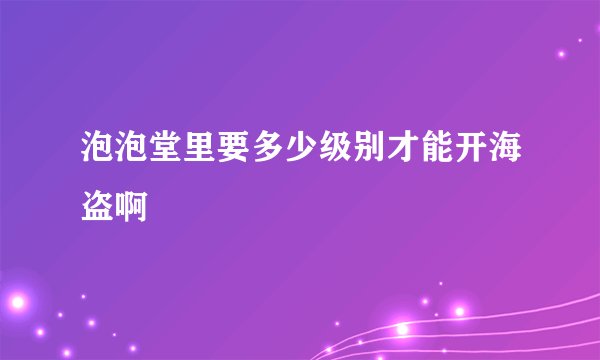 泡泡堂里要多少级别才能开海盗啊