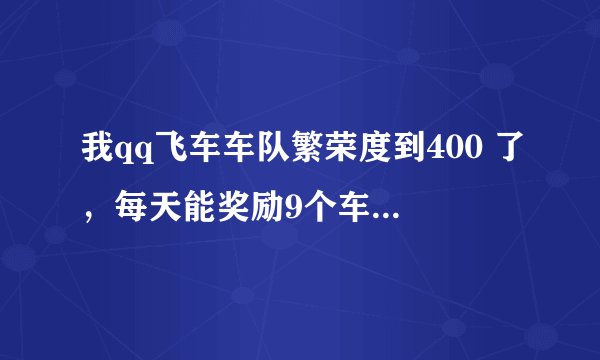 我qq飞车车队繁荣度到400 了，每天能奖励9个车队小喇叭，繁荣度到多少能奖励更多？不是车队福利