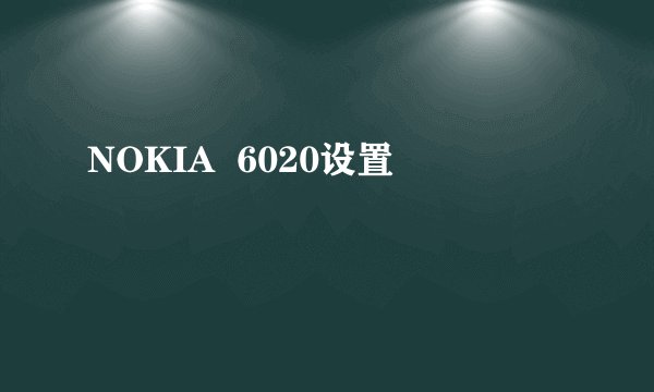 NOKIA  6020设置