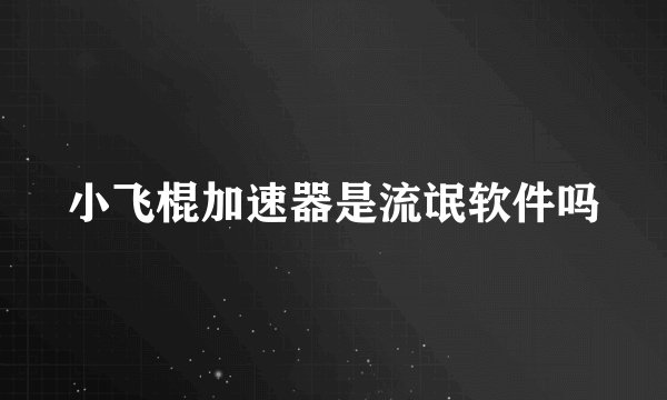小飞棍加速器是流氓软件吗