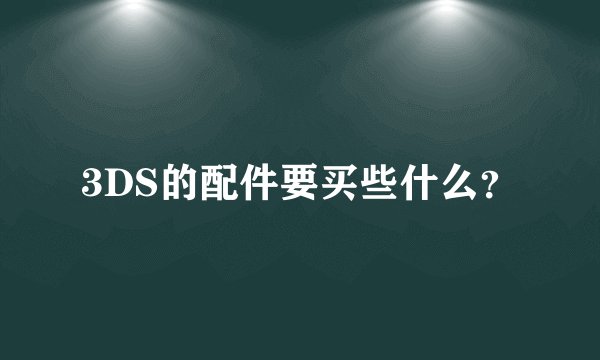 3DS的配件要买些什么？