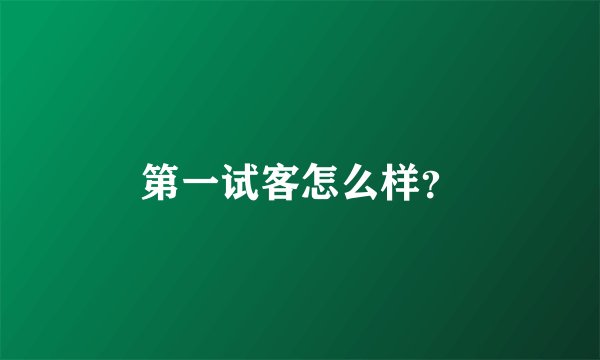 第一试客怎么样？