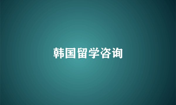 韩国留学咨询
