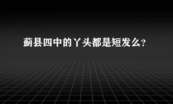 蓟县四中的丫头都是短发么？