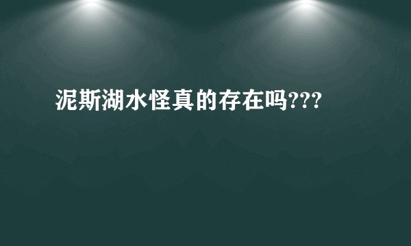 泥斯湖水怪真的存在吗???