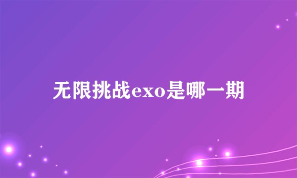 无限挑战exo是哪一期