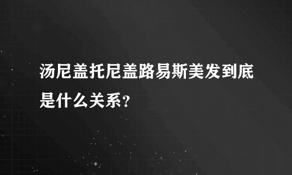 汤尼盖托尼盖路易斯美发到底是什么关系？