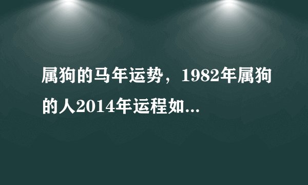 属狗的马年运势，1982年属狗的人2014年运程如何？82年狗年出生在
