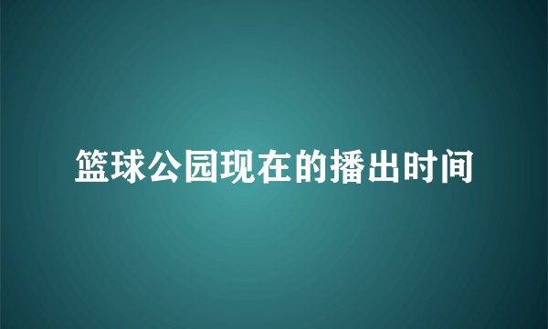 篮球公园现在的播出时间