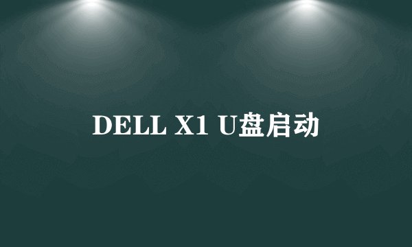 DELL X1 U盘启动