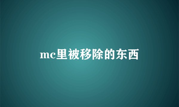 mc里被移除的东西