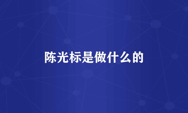 陈光标是做什么的