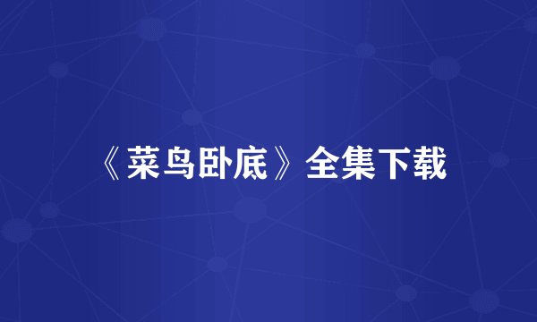 《菜鸟卧底》全集下载