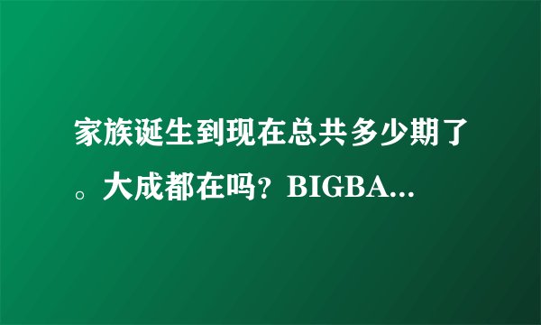 家族诞生到现在总共多少期了。大成都在吗？BIGBANG上去过的有哪几集。