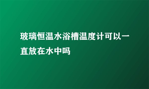 玻璃恒温水浴槽温度计可以一直放在水中吗