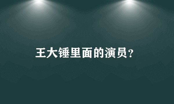 王大锤里面的演员？