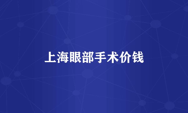 上海眼部手术价钱