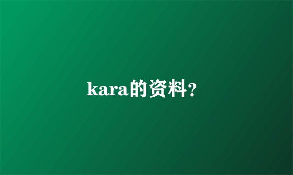 kara的资料？