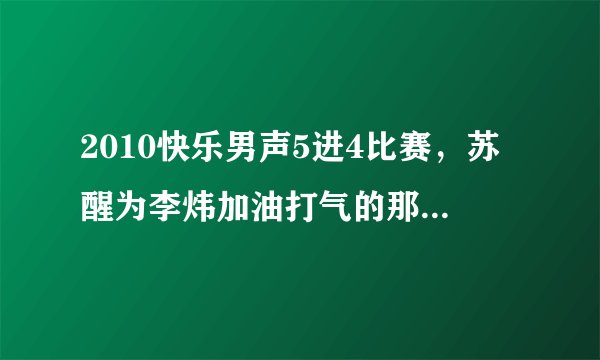 2010快乐男声5进4比赛，苏醒为李炜加油打气的那首歌叫什么名字？