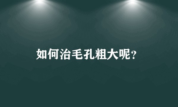 如何治毛孔粗大呢？