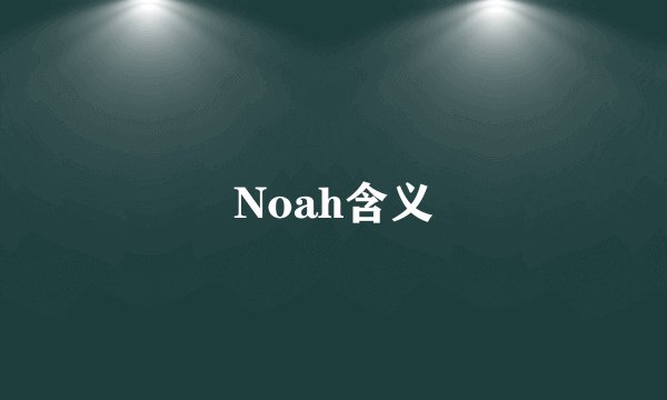 Noah含义