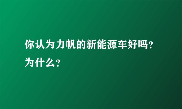 你认为力帆的新能源车好吗？为什么？