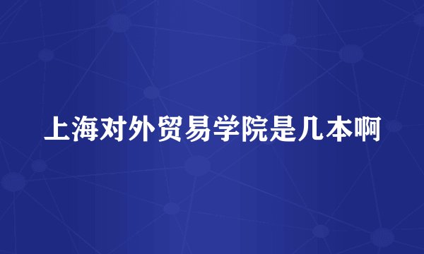 上海对外贸易学院是几本啊