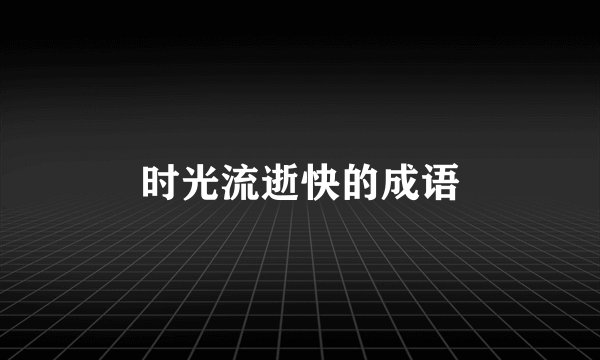 时光流逝快的成语