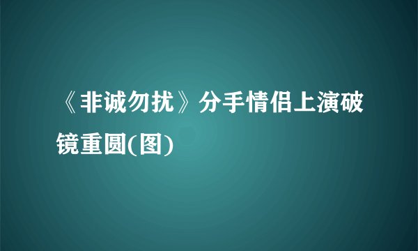 《非诚勿扰》分手情侣上演破镜重圆(图)