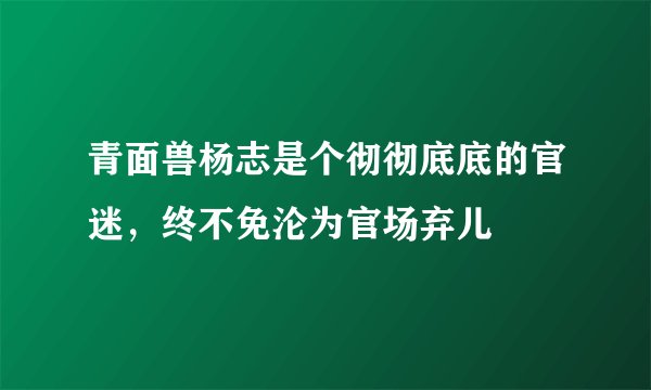 青面兽杨志是个彻彻底底的官迷，终不免沦为官场弃儿