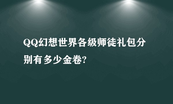 QQ幻想世界各级师徒礼包分别有多少金卷?