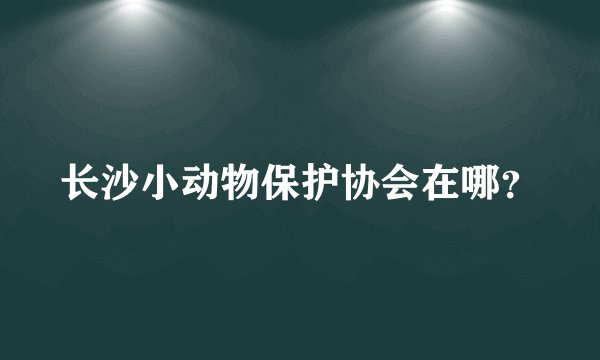 长沙小动物保护协会在哪？