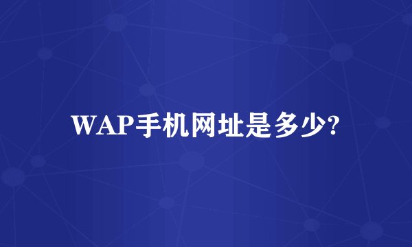 WAP手机网址是多少?