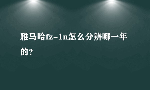 雅马哈fz-1n怎么分辨哪一年的？