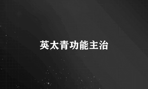 英太青功能主治