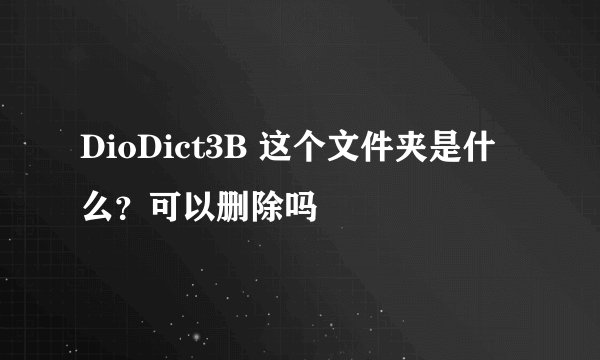 DioDict3B 这个文件夹是什么？可以删除吗