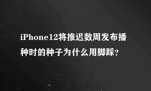 iPhone12将推迟数周发布播种时的种子为什么用脚踩？
