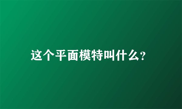 这个平面模特叫什么？