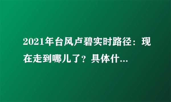 2021年台风卢碧实时路径：现在走到哪儿了？具体什么时候结束？
