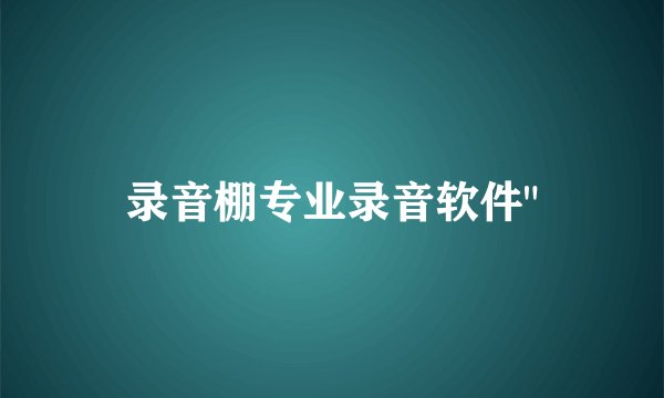 录音棚专业录音软件