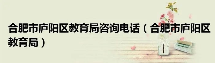 合肥市庐阳区教育局咨询电话(合肥市庐阳区教育局)