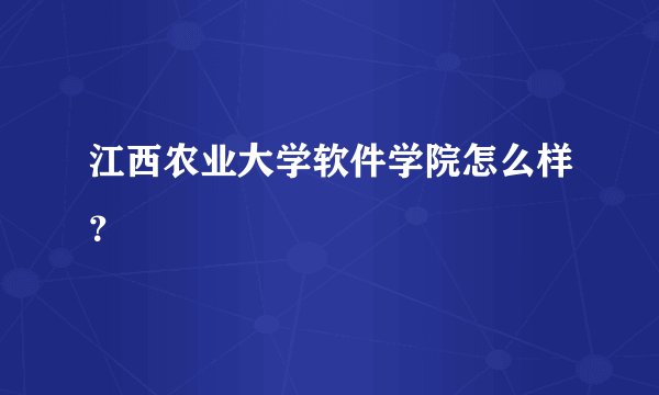 江西农业大学软件学院怎么样？