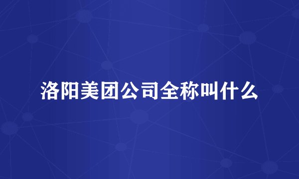 洛阳美团公司全称叫什么