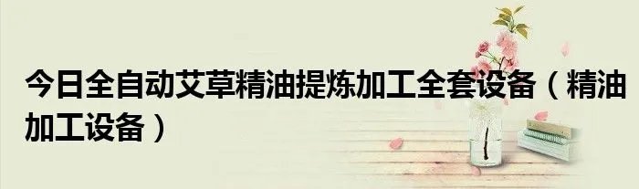 今日全自动艾草精油提炼加工全套设备（精油加工设备）