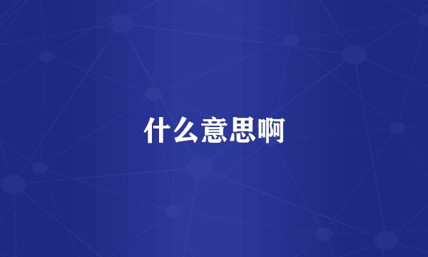 什么意思啊