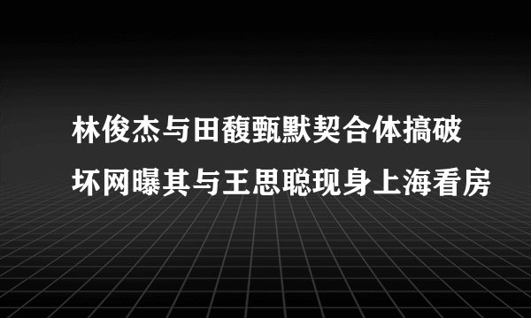 林俊杰与田馥甄默契合体搞破坏网曝其与王思聪现身上海看房