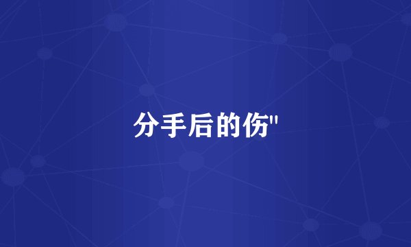分手后的伤
