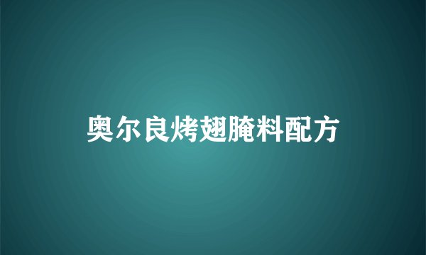 奥尔良烤翅腌料配方